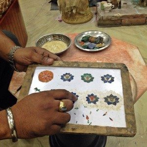 Marble tiles near the Taj Mahal.