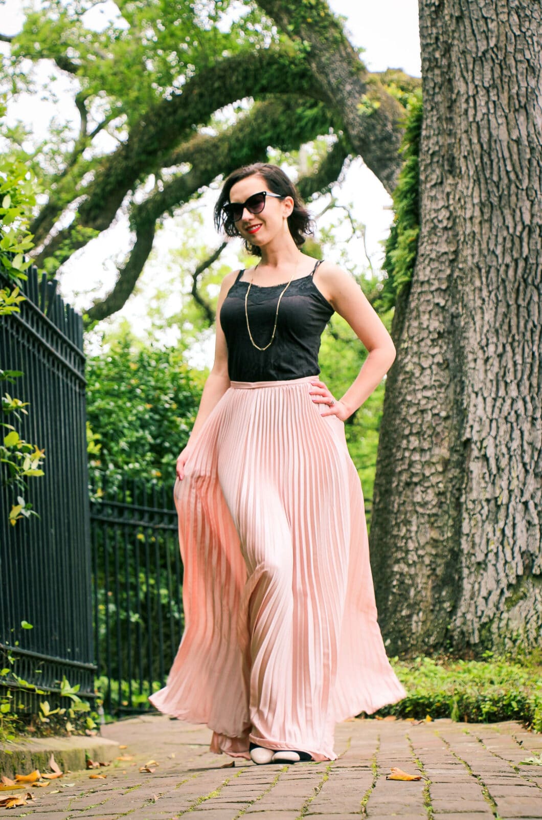 shein pleated maxi skirt