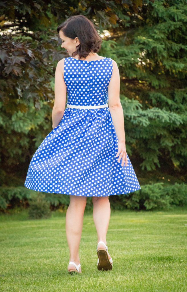 Shein blue polka dot dress