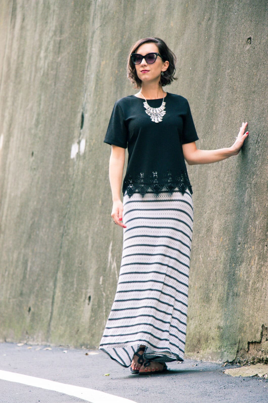 Crop top and maxi skirt