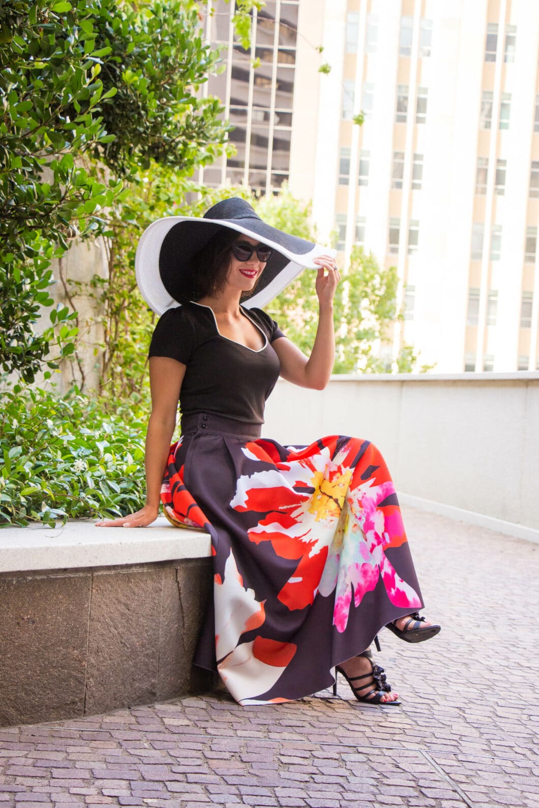 shein floral maxi skirt