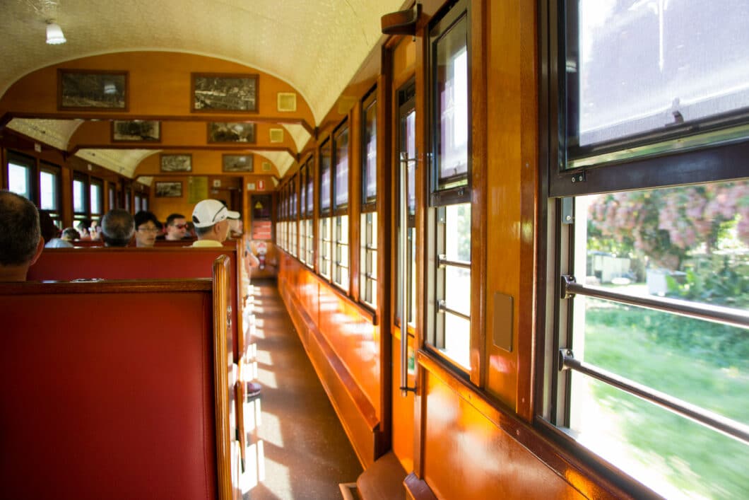 kuranda scenic railway inside the train