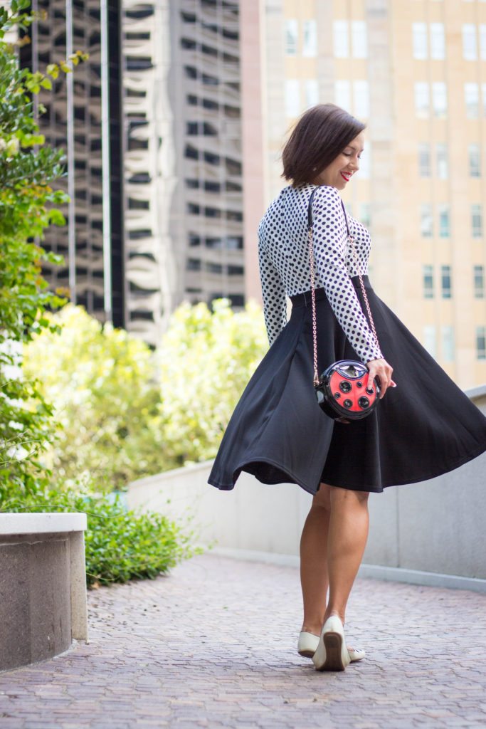 Fashionmia polka dot flare dress