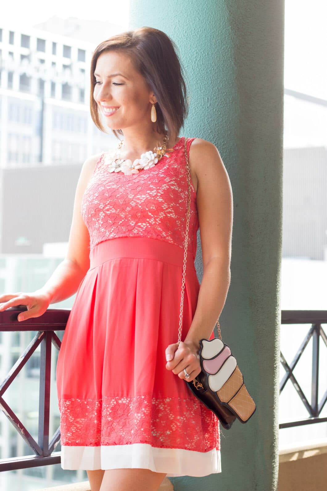 pink lace dress