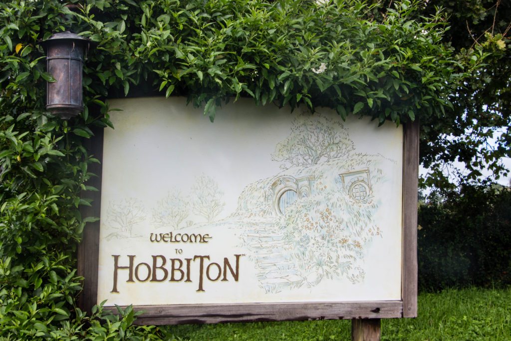 Hobbiton movie set sign