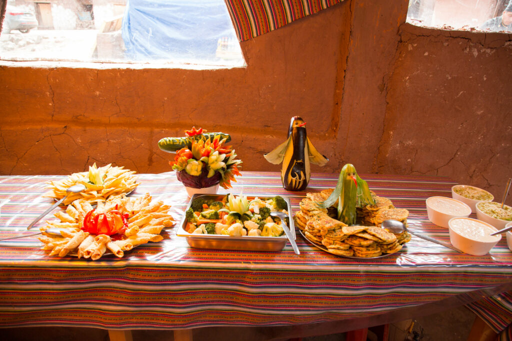 A lunch we were served on a tour to Rainbow Mountain.