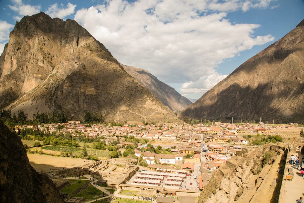 View of Ollantaytambo from the ruins.