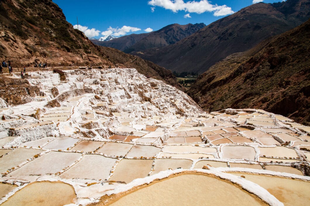 The Inca salt terraces in the mountains of Peru.