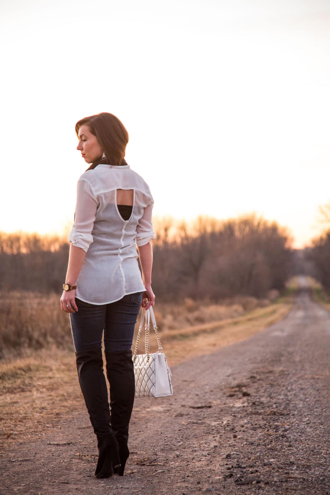 DSW boots & white button up