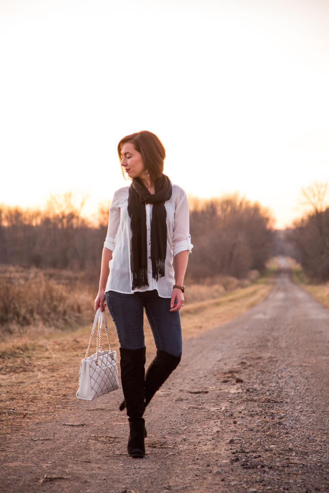 DSW boots & white button up