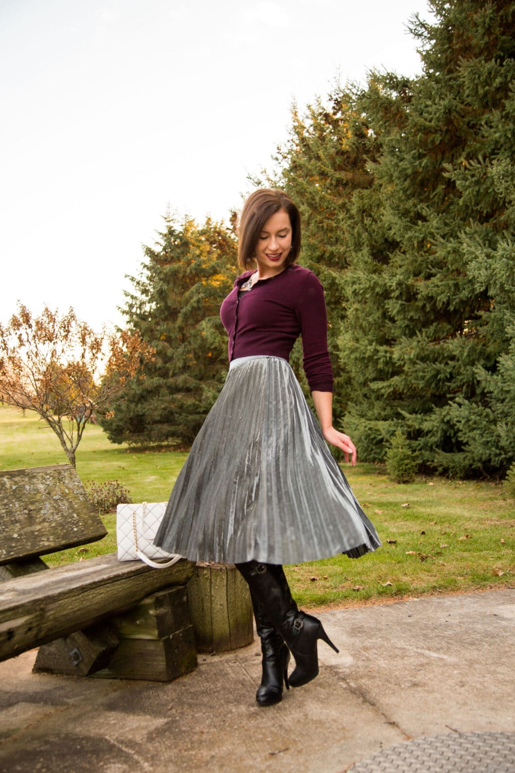 Metallic skirt for Christmas