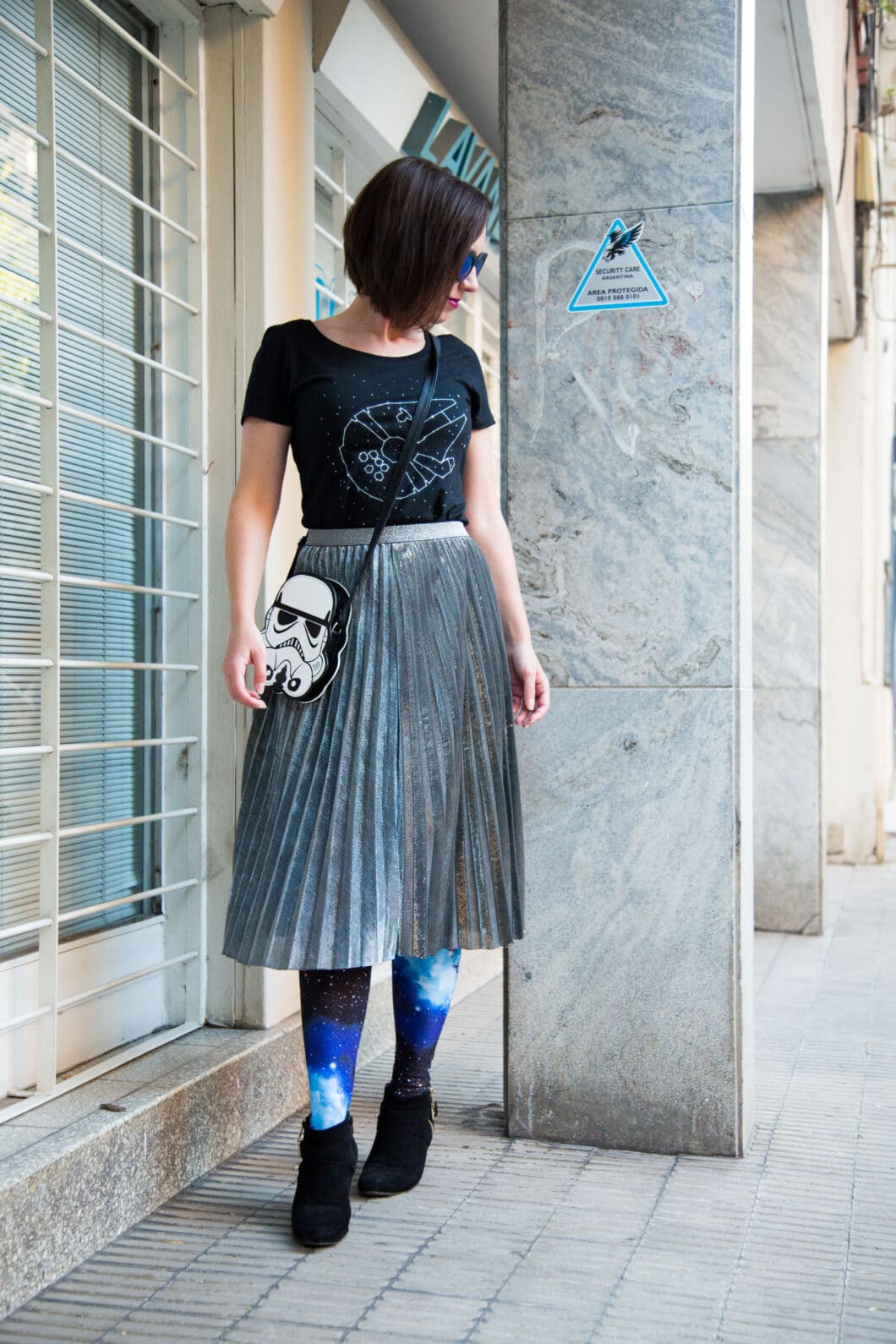 Radish Apparel Millennium Falcon Shirt + Metallic Skirt + Galaxy Leggings