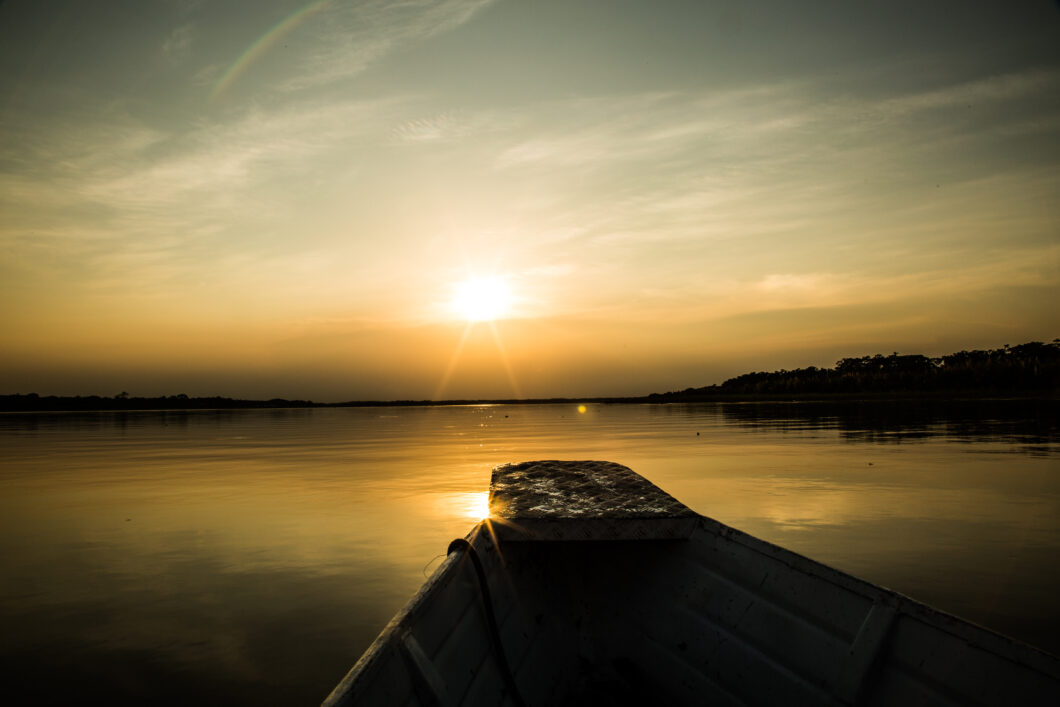 Amazon river sunset