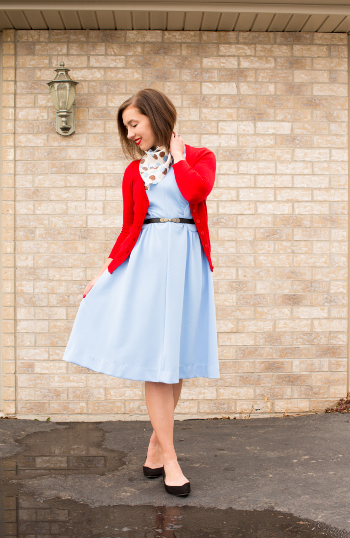 Green Goddess Dressing Vintage Dress and accessories