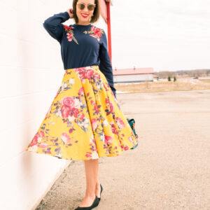 Shein floral sweater & ModCloth floral skirt