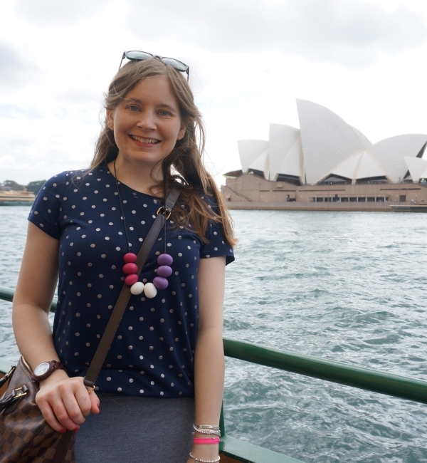 awayfromblue polka dot tee nibbly bits abacus necklace speedy bandouliere sydney opera house from ferry