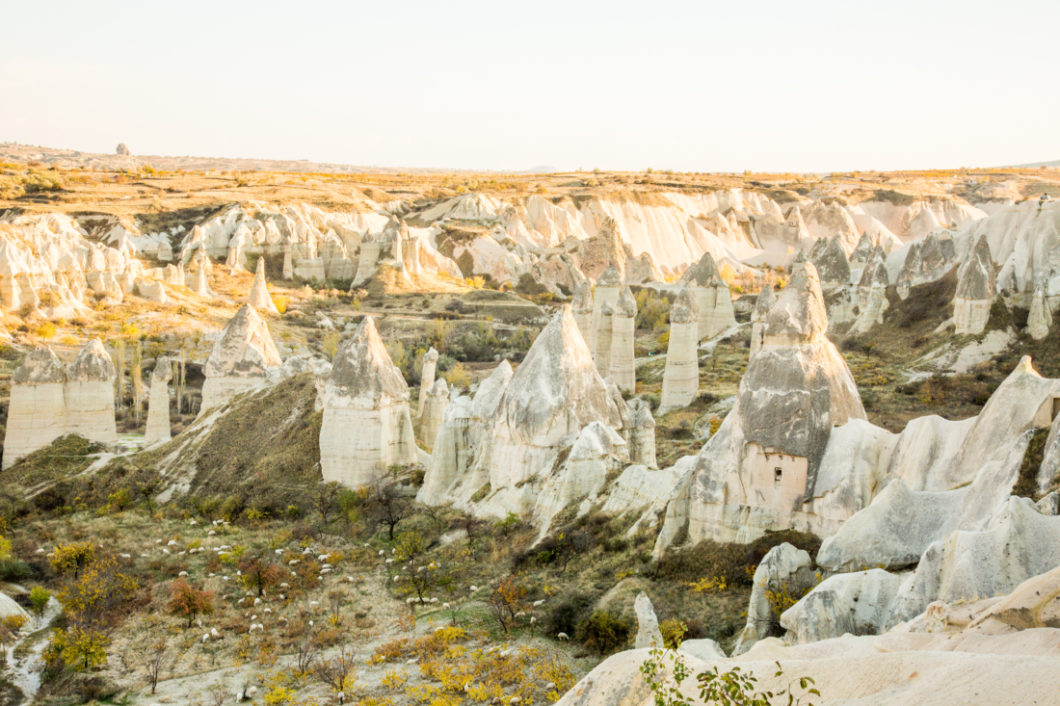 A wide angle view of love valley, in Cappadocia.