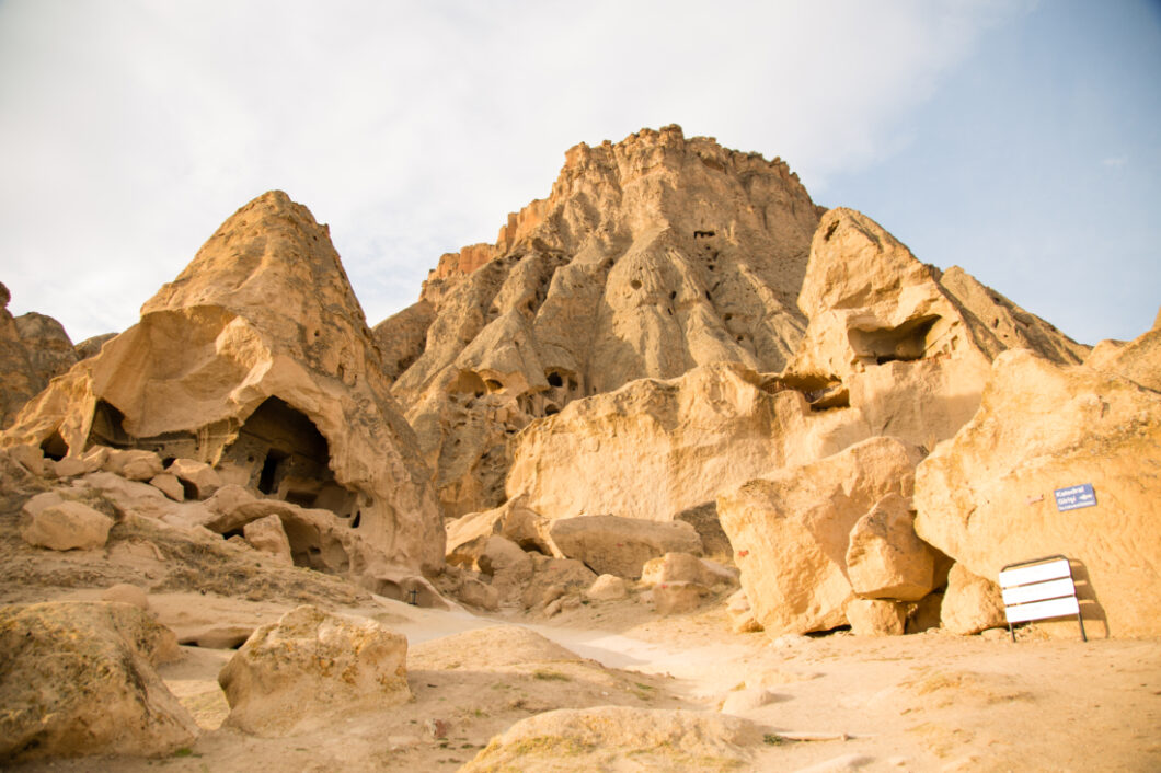 A wide angle view of Selime Monastery