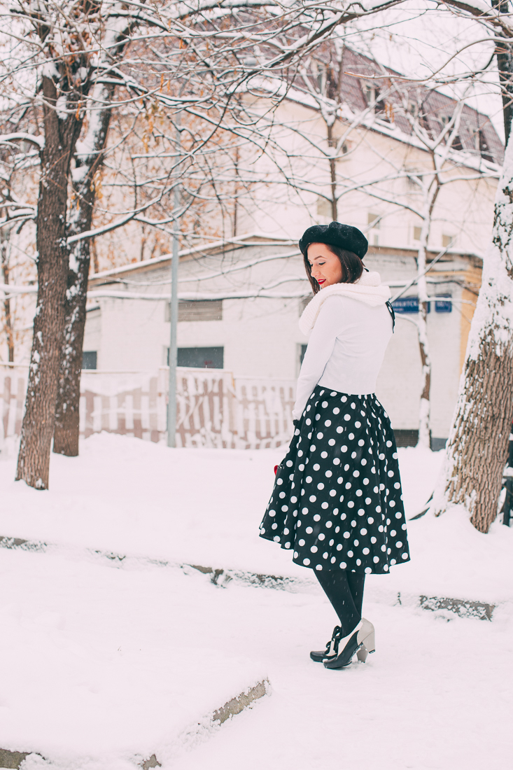 Wearing a Summer Swing Dress in a Winter Wonderland 