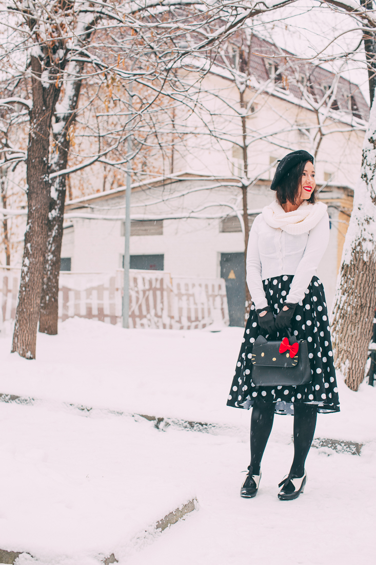 Wearing a Summer Swing Dress in a Winter Wonderland 