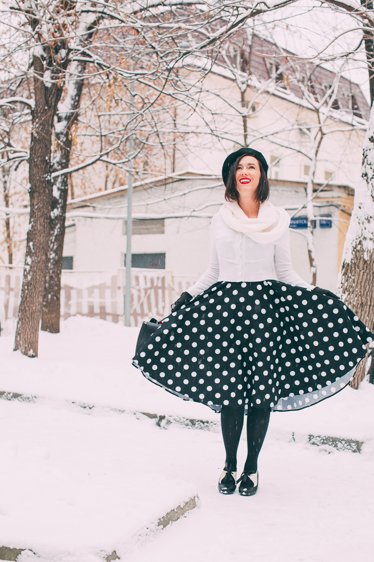 Wearing a Summer Swing Dress in a Winter Wonderland 