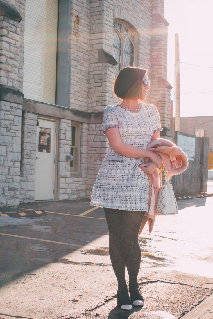 Styling a Tweed Dress for Spring