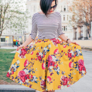 ModCloth floral midi skirt