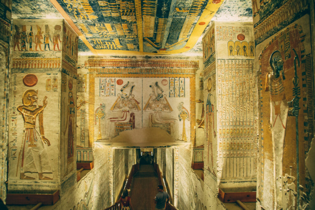 A colorful underground tomb in the valley of the kings Egypt