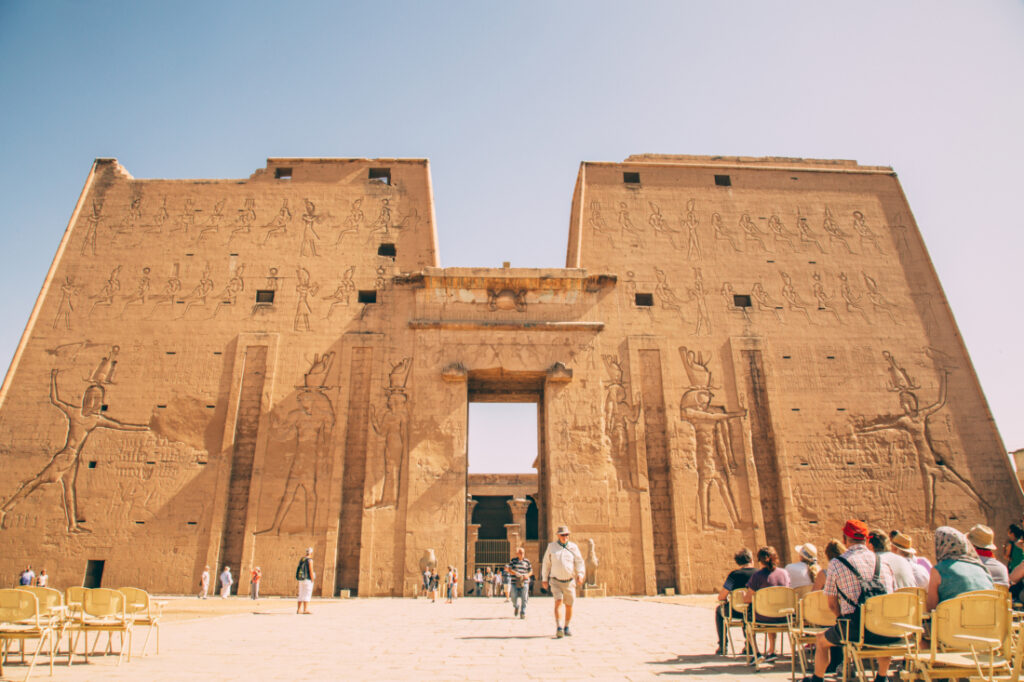 Outside view of Temple of Horus at Edfu, Egypt