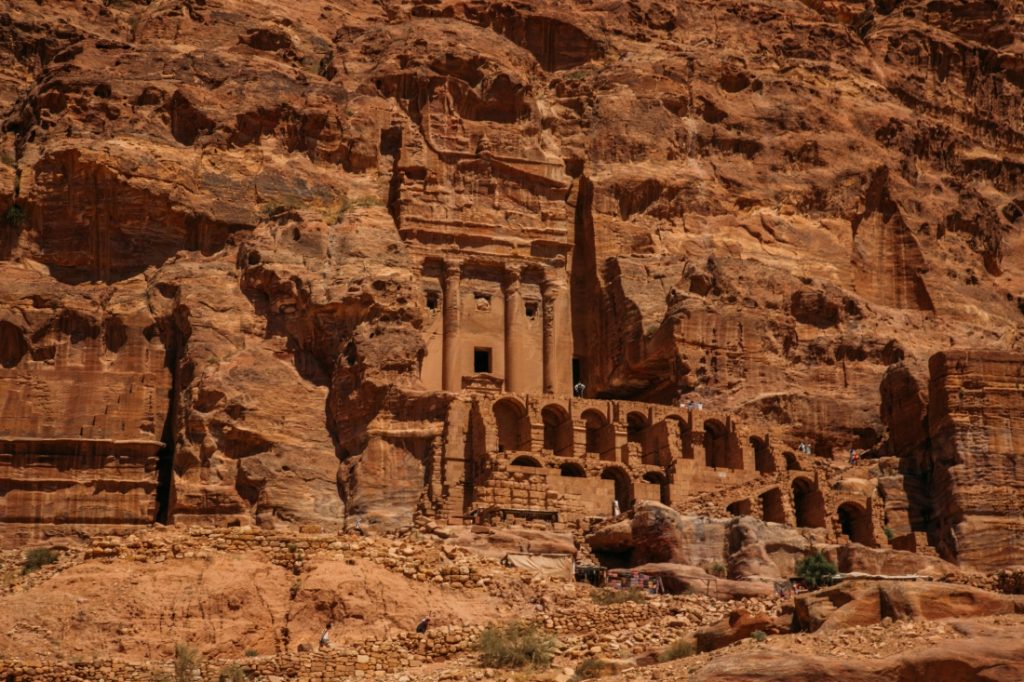 Inside Petra, formations built into rocks