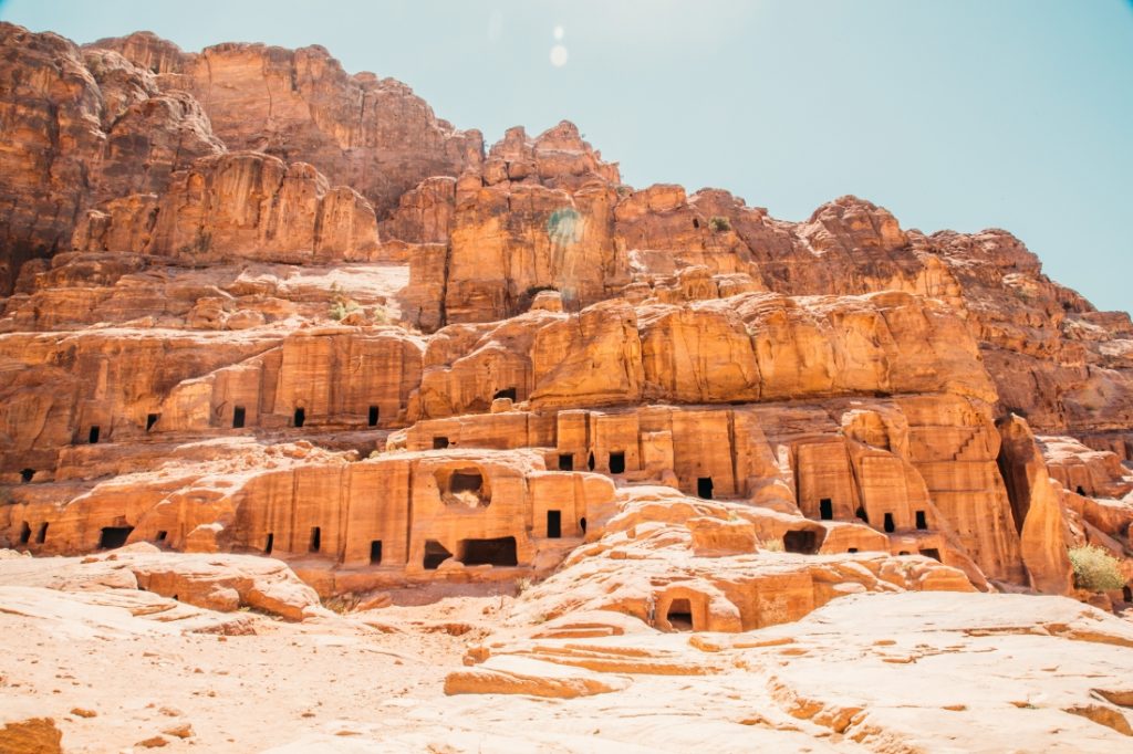 The ruins of petra in jordan.