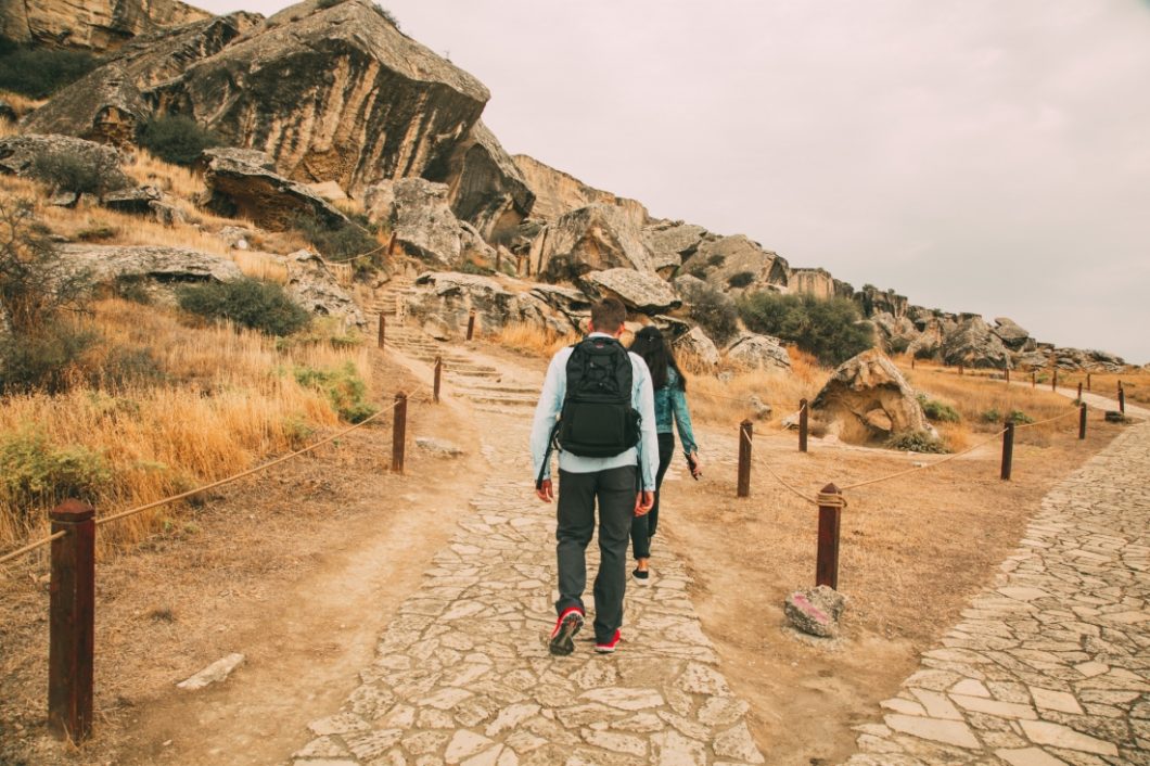 The stone trails in Gobustan National Park. 