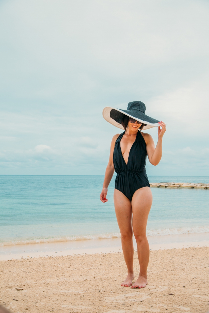 Unique Vintage Black Halter Shirred Derek One Piece Swimsuit Review