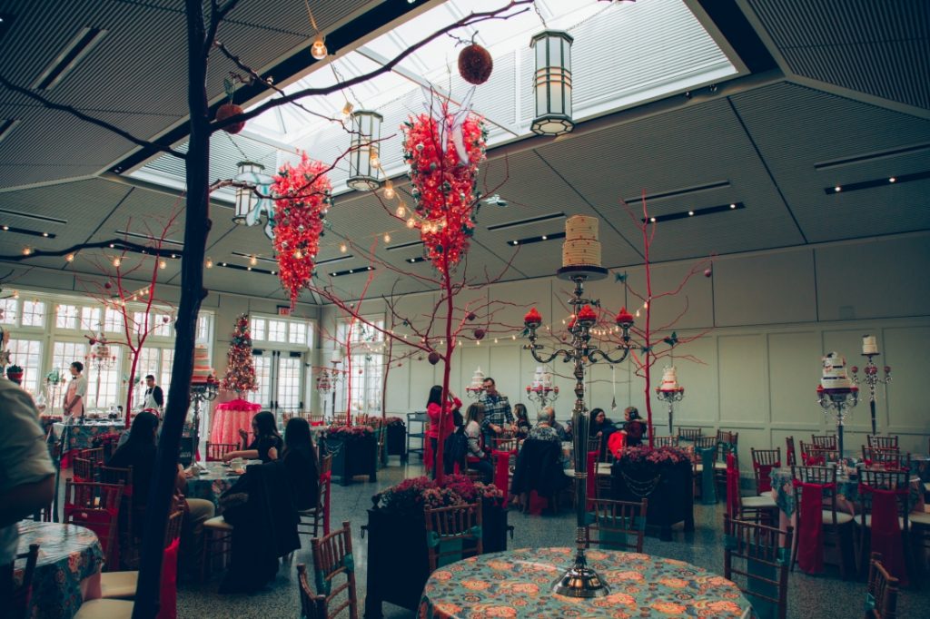 Sugar Plum Fairy's Cupcake Cafe - a large room filled with cafe tables and chairs, located behind the Paine Art Center.