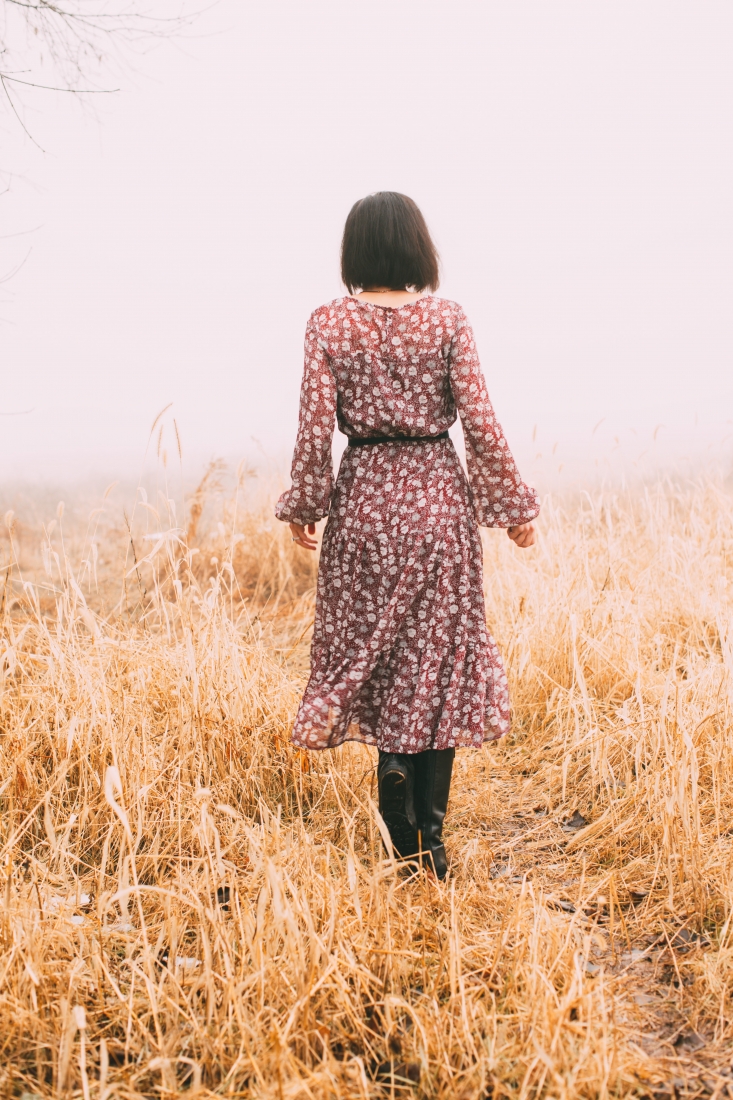 A beautiful. boho maxi dress I received in my Haverdash subscription box.