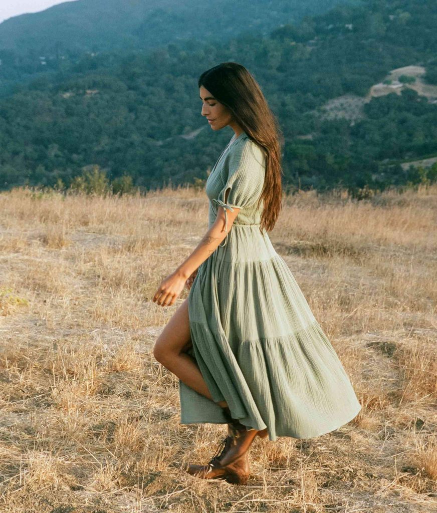 The Augusta Dress In Mullein Leaf