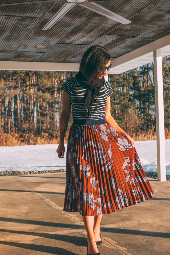 A ModCloth skirt I received in my Haverdash box.