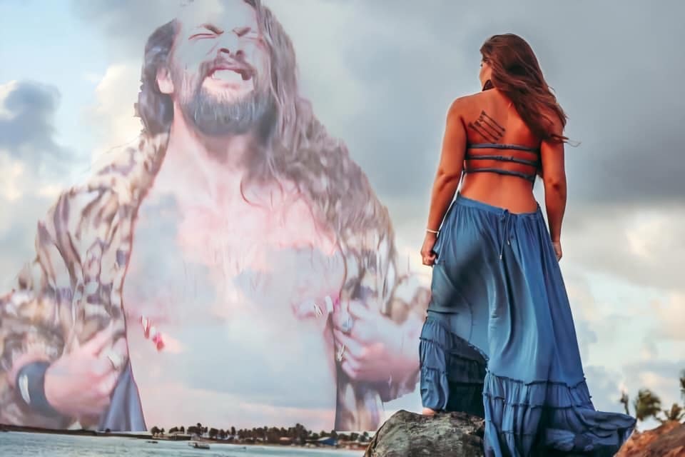 Funny Jason Momoa travel photo edit