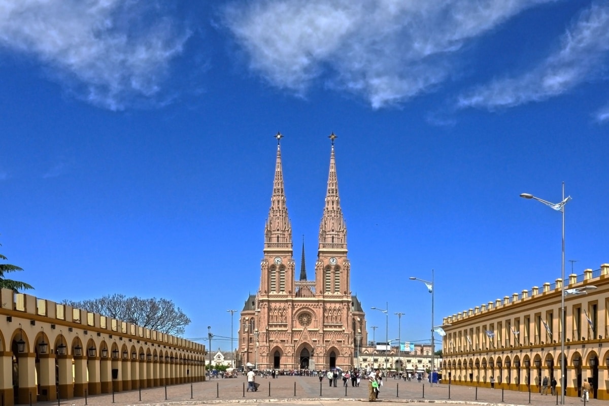 Luján, Buenos Aires, Argentina October 24, 2009 The Basilica of Our Lady of Luján stands in the city of Luján, about 70 km west of the Autonomous City of Buenos Aires, in the province of Buenos Aires,