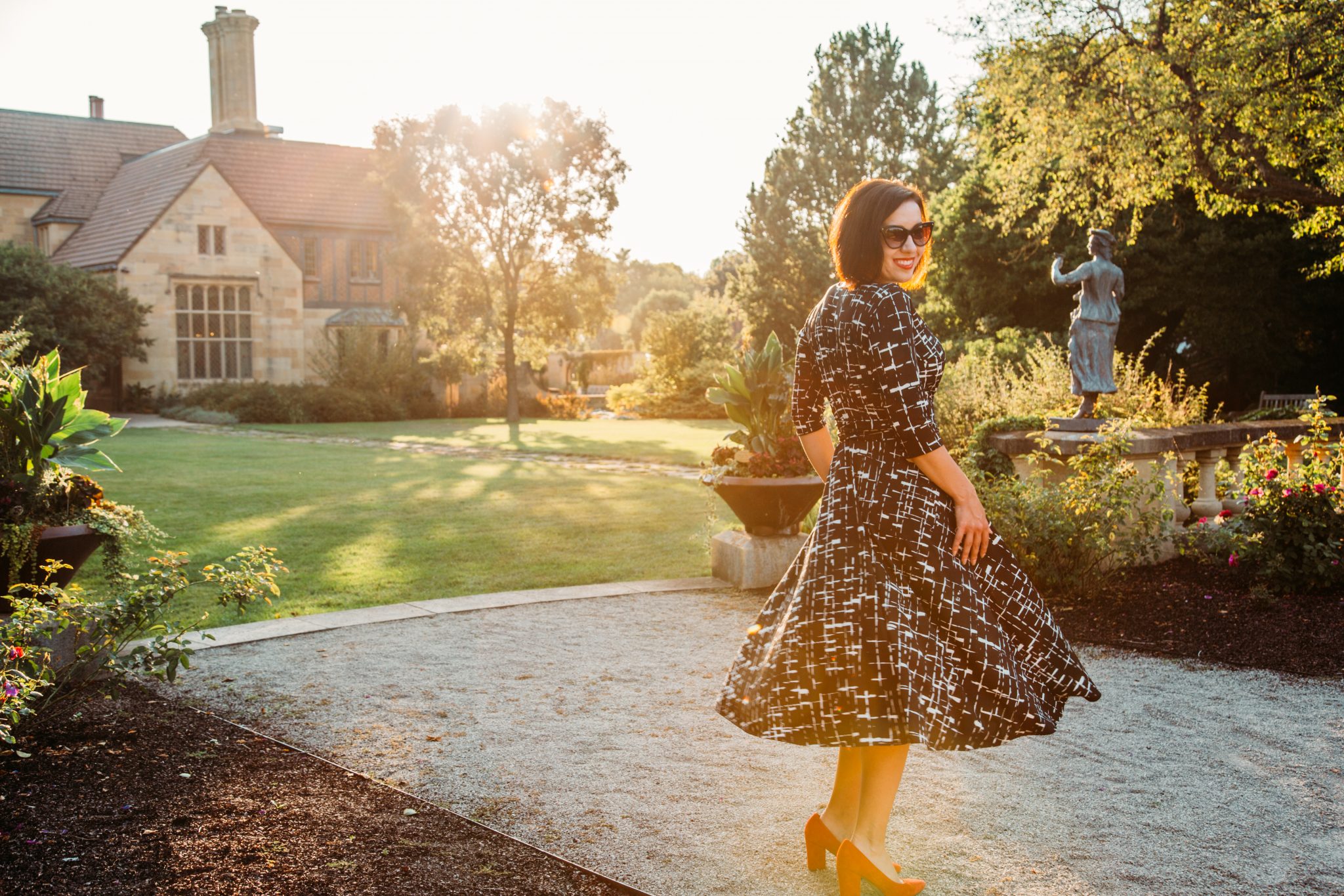 Margaret dress Sharp Sketch twirling and worn by Lindsey of Have Clothes, Will Travel