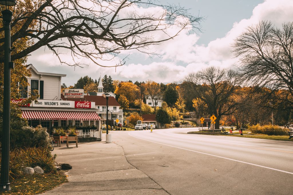 Ephraim, Wisconsin in fall taken outside Wilson's Ice cream