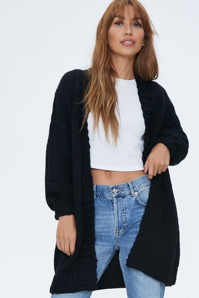 Longline Open-Front Cardigan