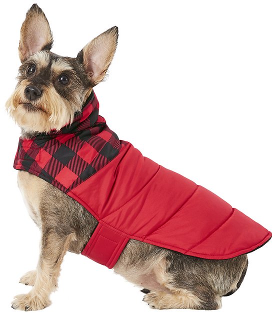 Frisco Boulder Plaid Insulated Dog & Cat Puffer Coat, slide 1 of 8 Slide 2 of 8 Slide 3 of 8 Slide 4 of 8 Slide 5 of 8 Slide 6 of 8 Slide 7 of 8 video, Slide 8 of 8video PrevNext Frisco Boulder Plaid Insulated Dog & Cat Puffer Coat