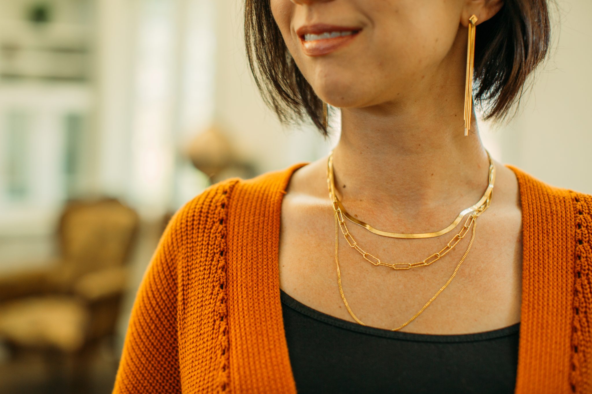 Rellery necklaces in gold layered