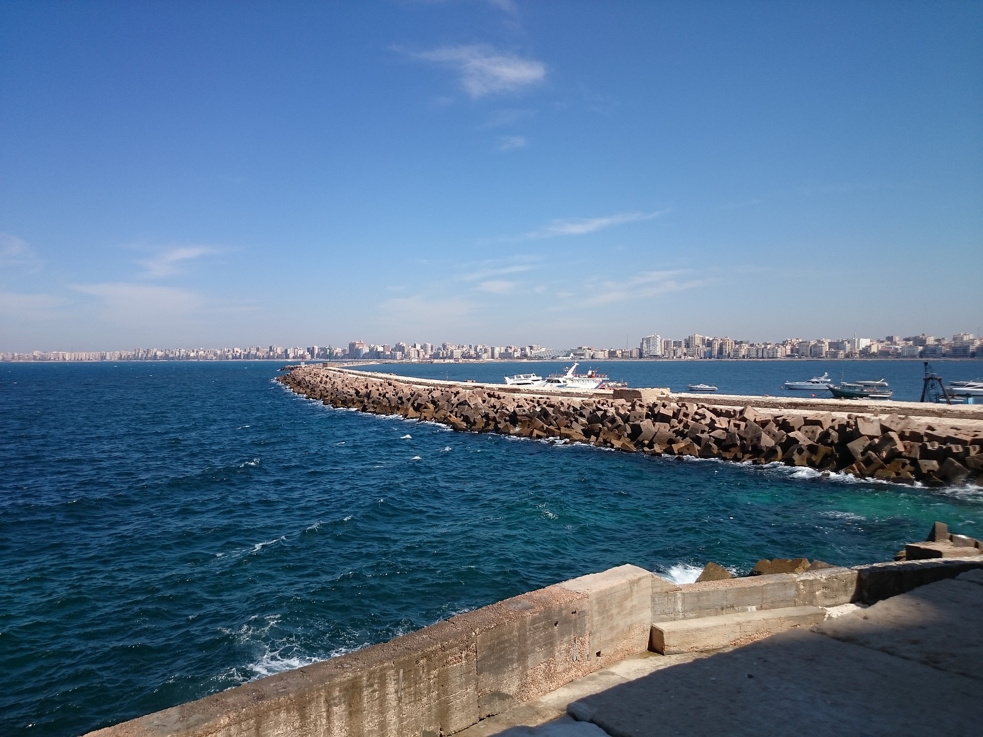 A stunning view of the port city of Alexandria in Egypt. 