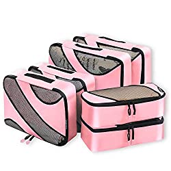 Bagail 6 Set Packing Cubes,3 Various Sizes Travel Luggage Packing Organizers