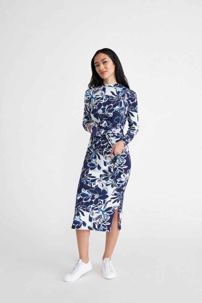 Castile Dress in Indigo Floral