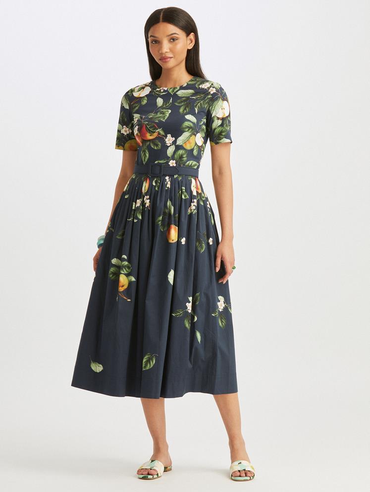 APPLE BLOSSOM POPLIN DRESS