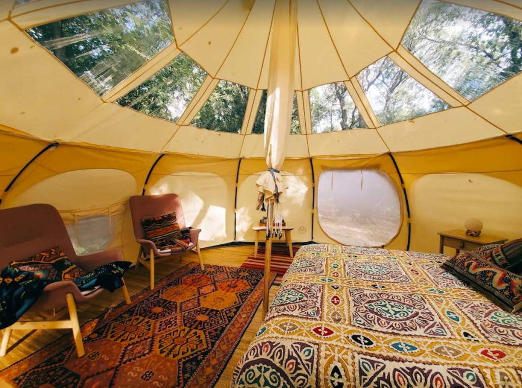 Yurt glamping in the driftless