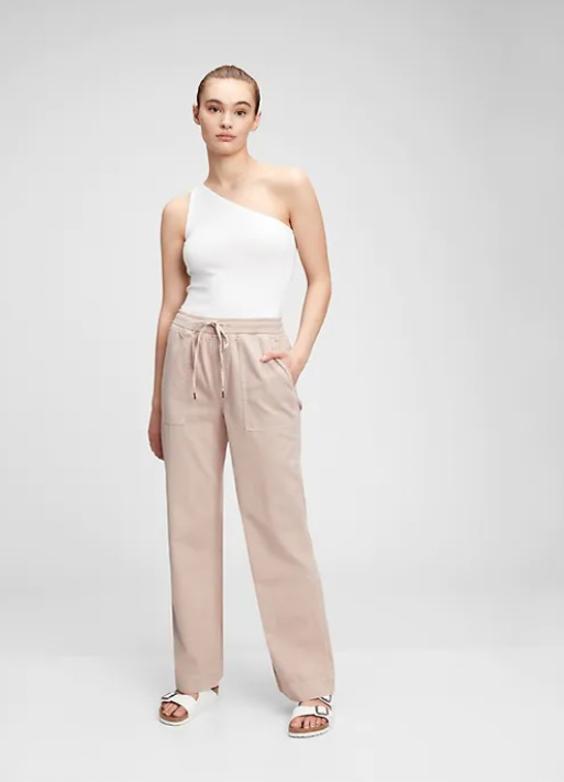 Wide-Leg Pull-On Pants